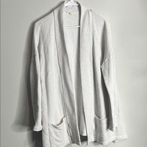 Eileen Fisher Light Gray Open-Front Cardigan